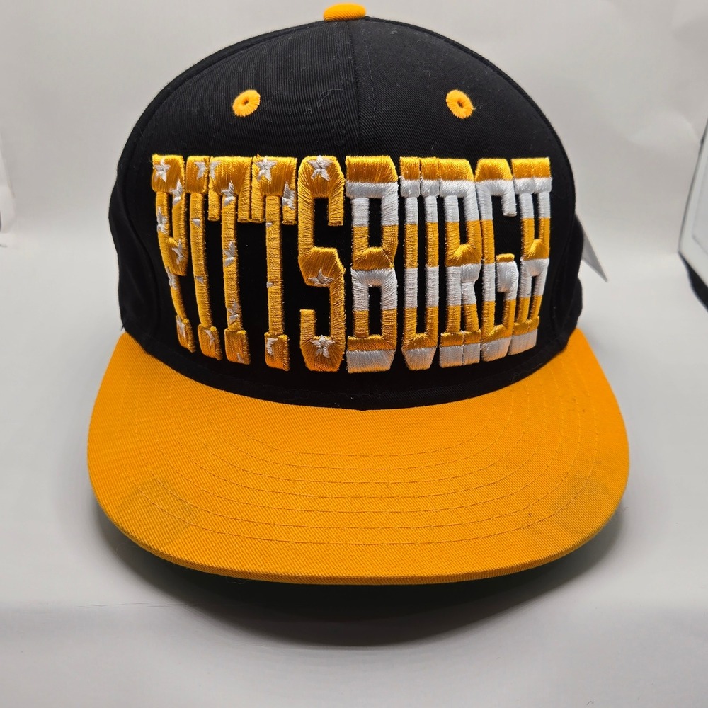 Pittsburgh‎ Snapback Cap Black Yellow Embroidered KBETHOS Adjustable Hat